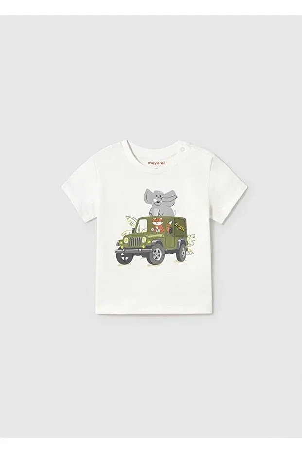 Детская футболка с принтом Summer baby boy Mayoral, Ecru