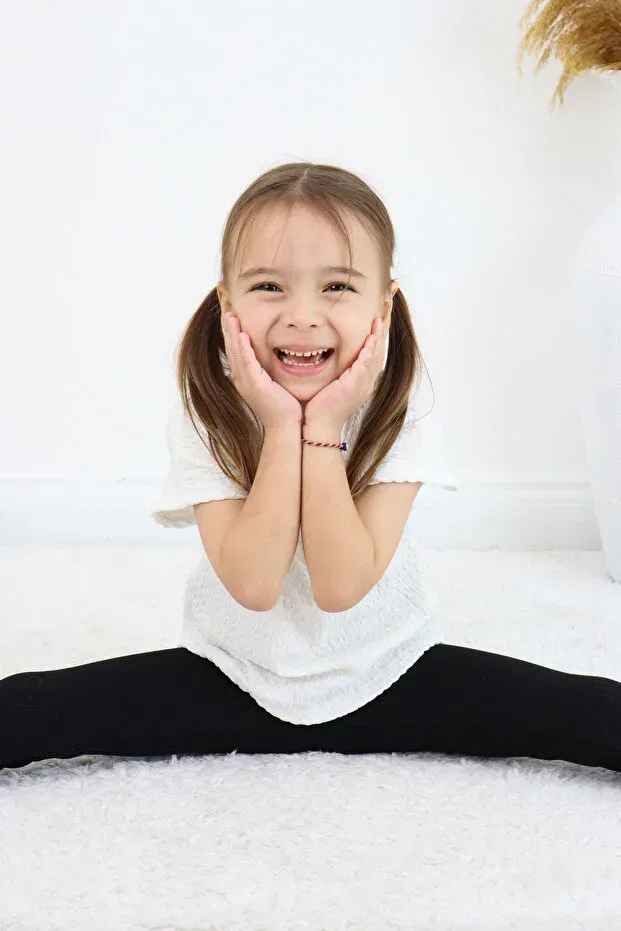 Детские леггинсы для девочек хлопковые с длинным рукавом Fesshera Kids, Black — фото 4