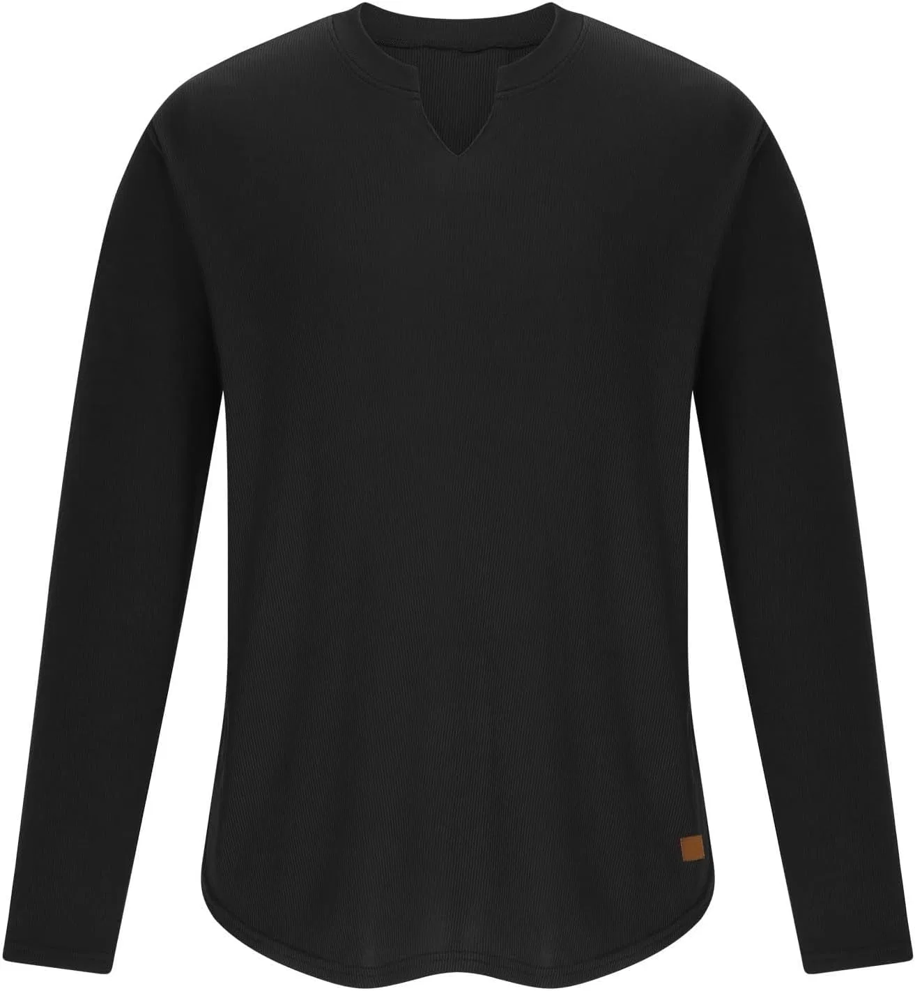 Мужская облегающая футболка с воротником-хенли Athletic, Black — фото 3