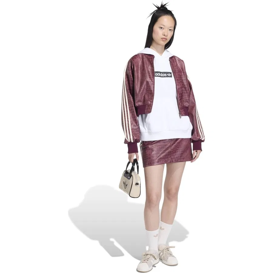 Женская спортивная куртка с принтом Sst Plthr Jkt adidas, Бордовый — фото 3