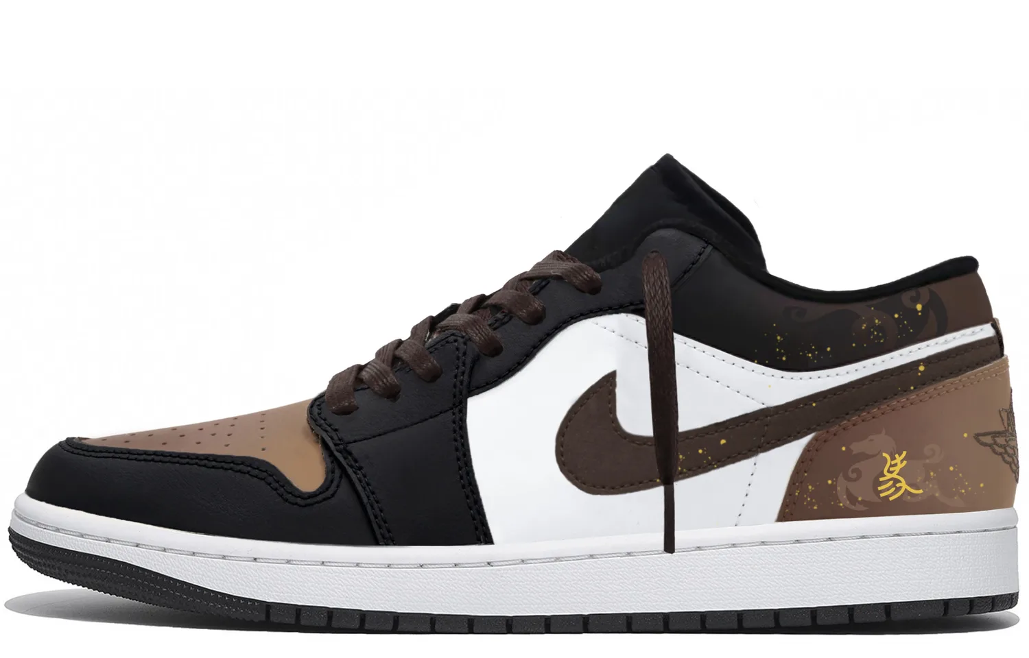 Кроссовки Air 1 Vintage низкие для мужчин Jordan, черный коричневый — фото 3