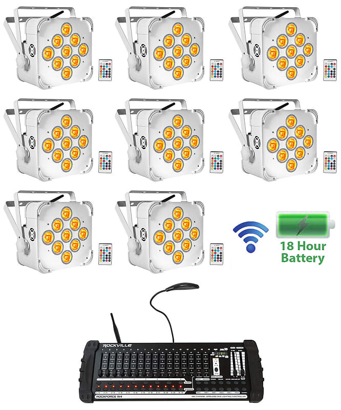 

Комплект Rockville Best PAR 60 Battery Wash Lights DMX + 384-канальный контроллер 8 Best PAR 60 White + Rockforce W4