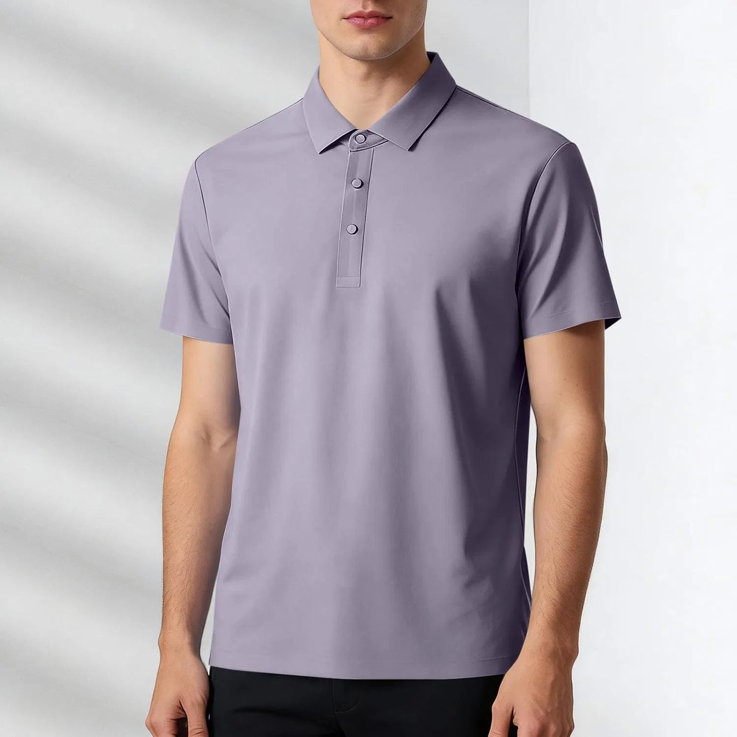 Мужская быстросохнущая polo-рубашка с воротником, Purple — фото 2