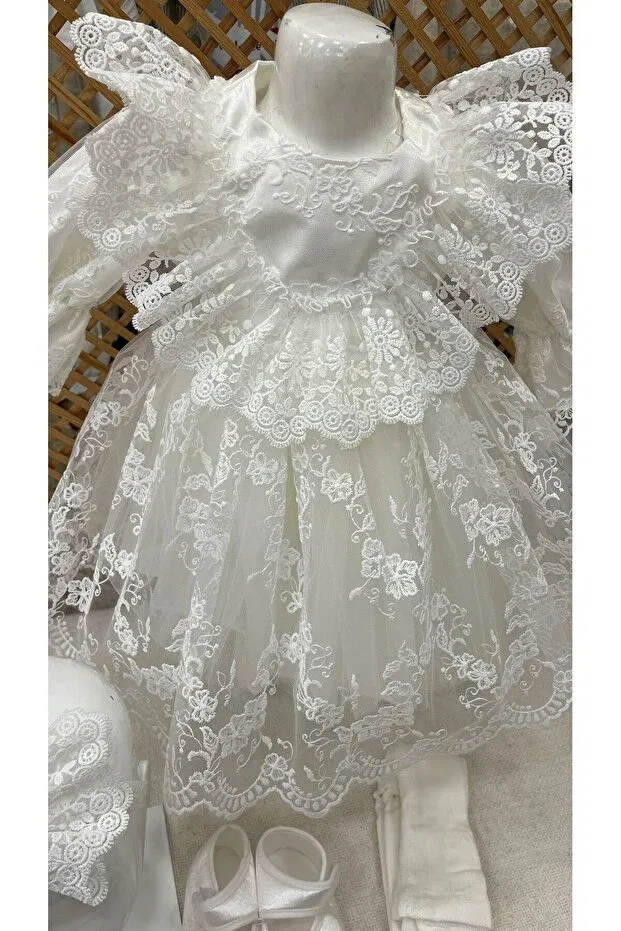 Детский комплект для девочек кружевной Park Bebe, White Orchid — фото 4