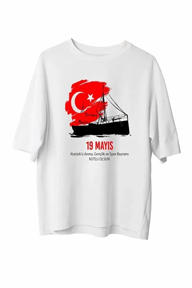 Детская футболка с принтом 19 May Commemoration of Atatürk, Youth and Sports Day Vexor, White