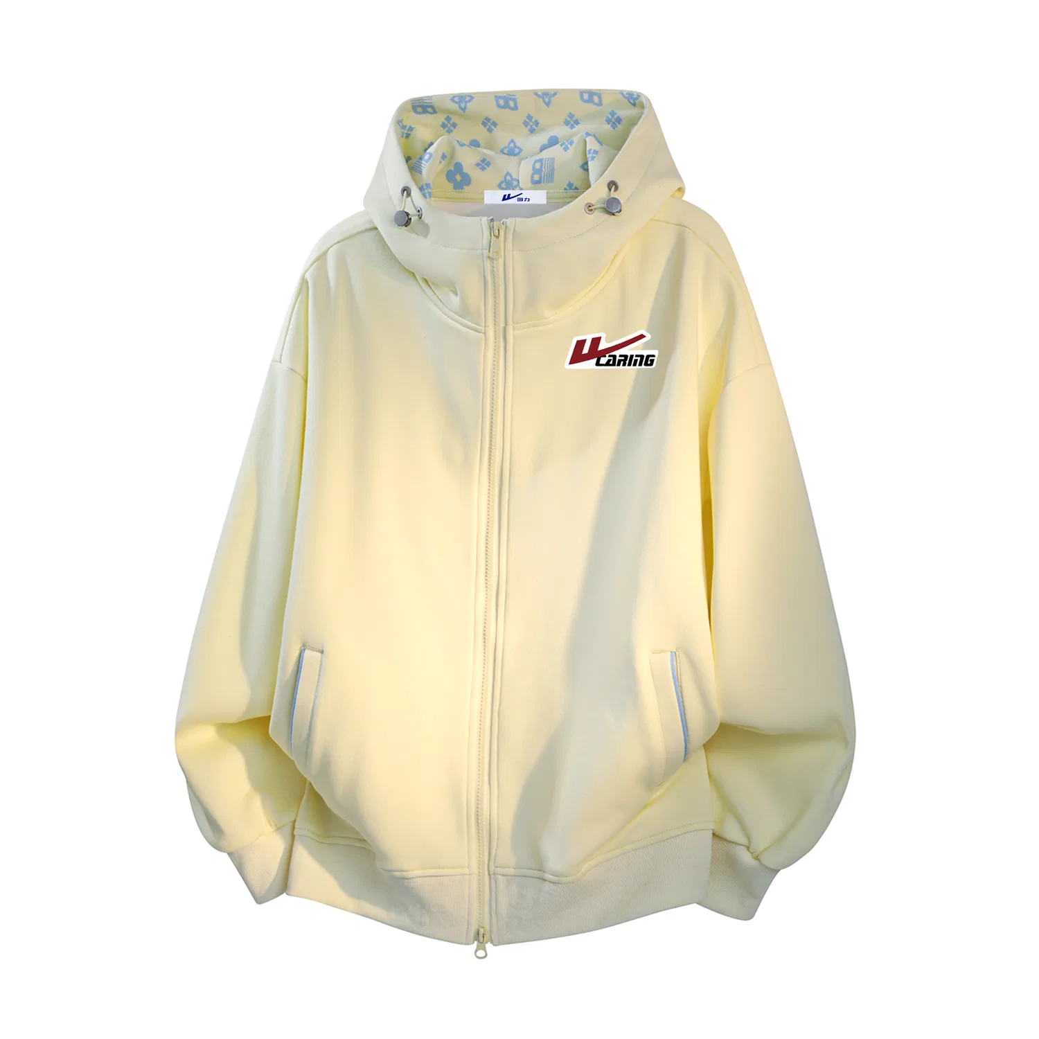Детский свитшот с капюшоном средней посадки, Hooded Moderate Cardigan, Chicken Egg Yolk (DIY Badge) WARRIOR