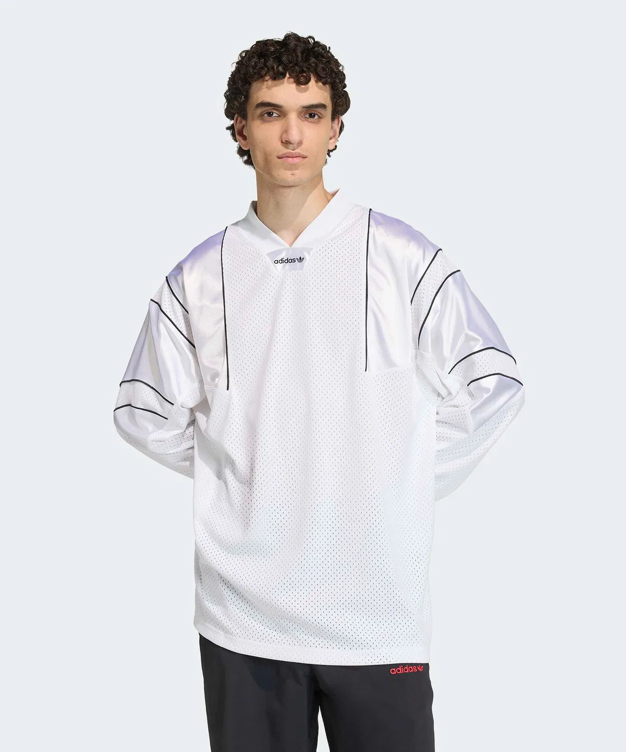 Мужское худи с V-образным вырезом и длинным рукавом Adidas Originals, Белый