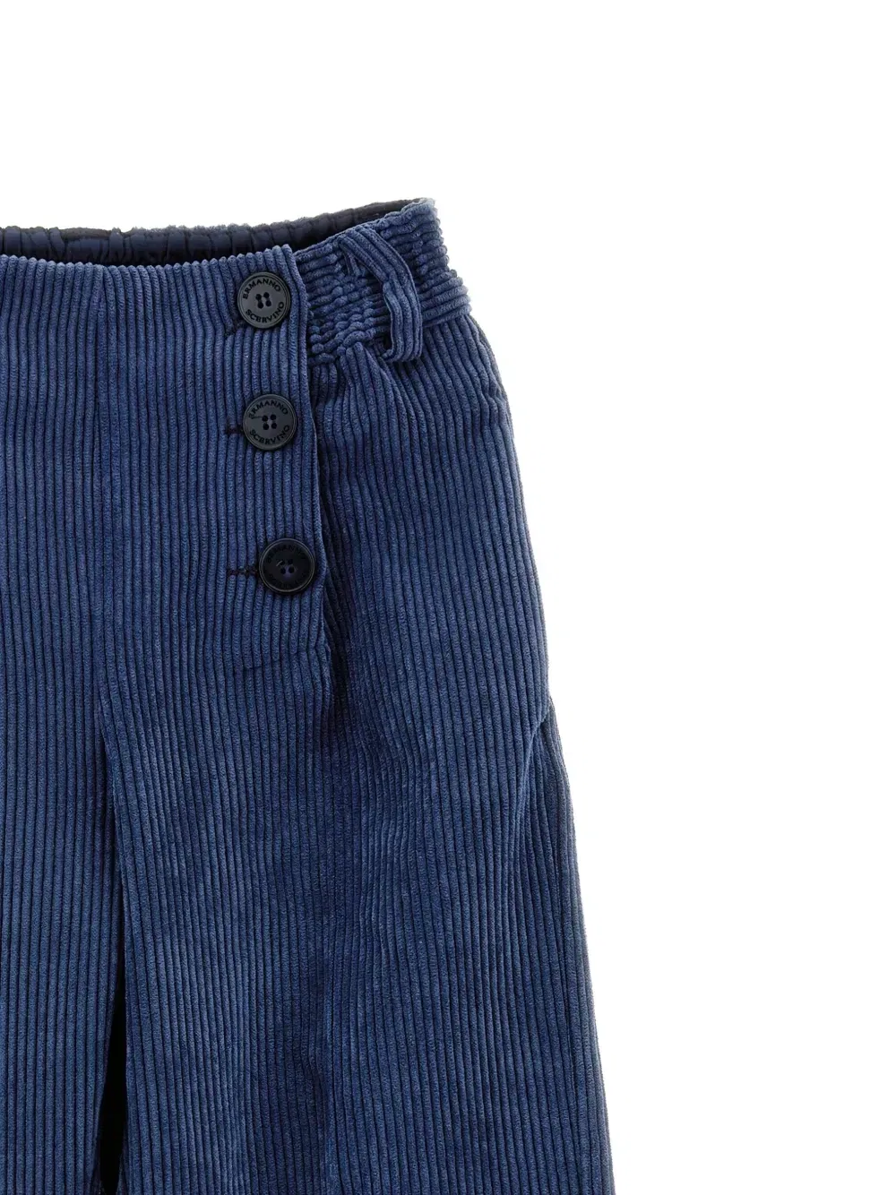 Вельветовые брюки с декором из пуговиц Ermanno Scervino Junior, синий — фото 3