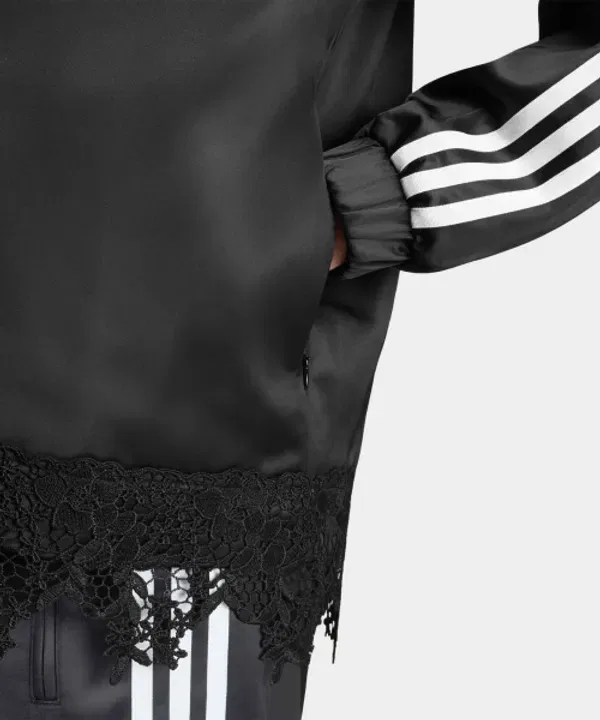 Тренировочная куртка Adidas, свободный крой, черная — фото 4