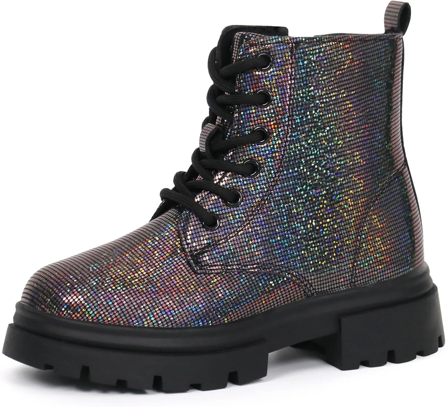 Детские ботинки для девочек на шнуровке с молнией starmerx, Dk Grey