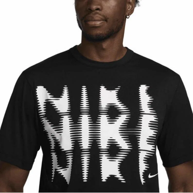 Футболка с круглым вырезом, ретро-стиль, Nike, Black — фото 3