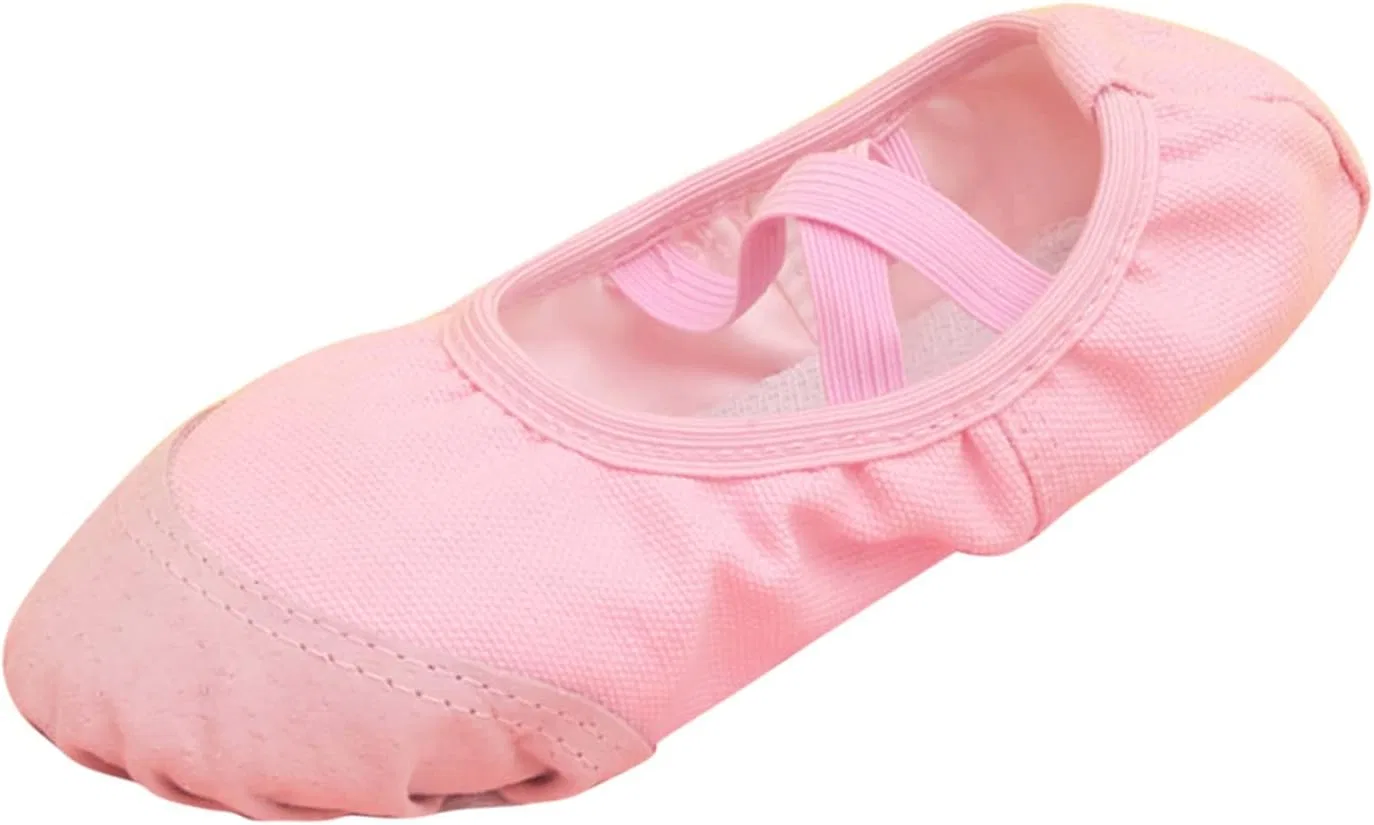Детские балетки для девочек из мягкой кожи без завязок, Pink