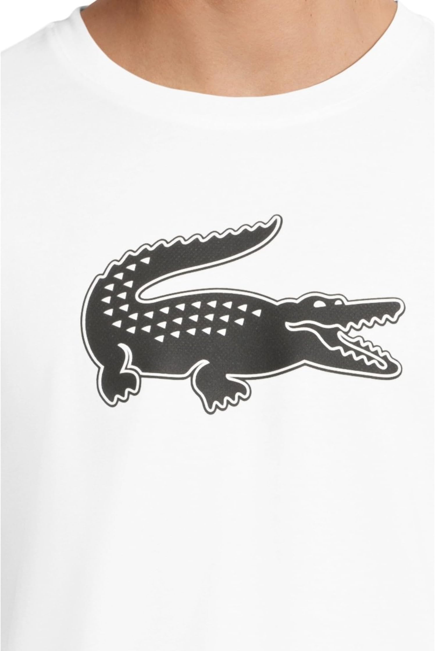 Футболка Lacoste Ultra Dry XXL Logo Sport T-shirt, цвет White/Black — фото 4