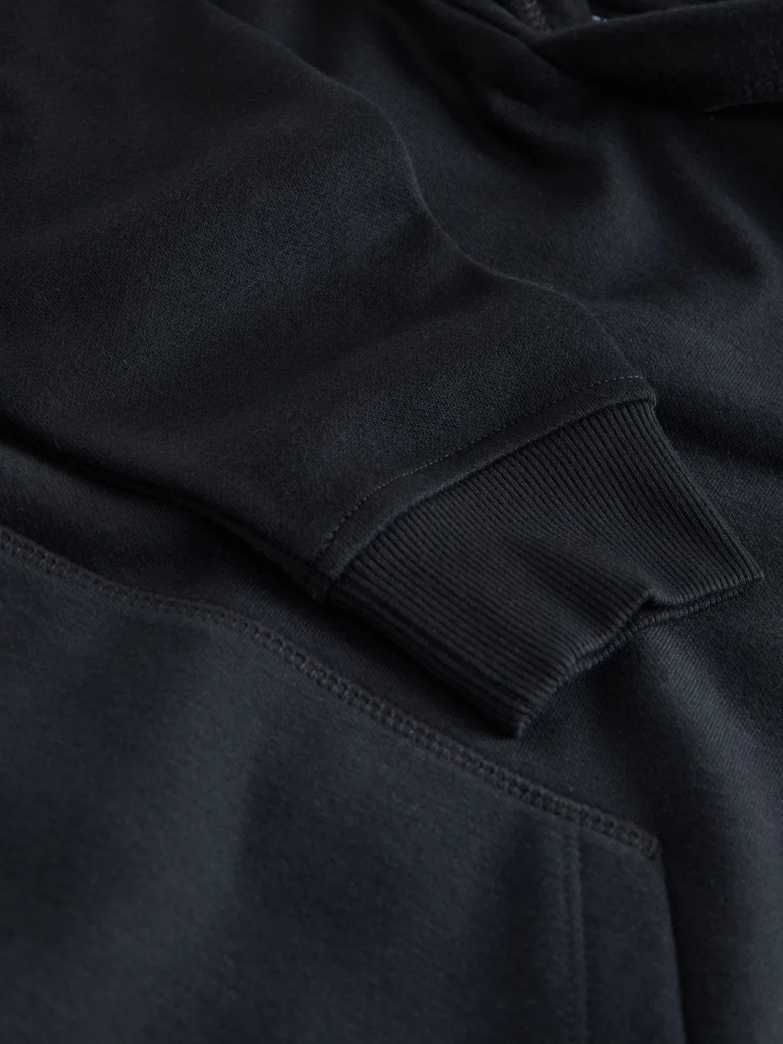 Худи джерси, однотонное, Black Plain Jersey Hoodie Next, черный — фото 4