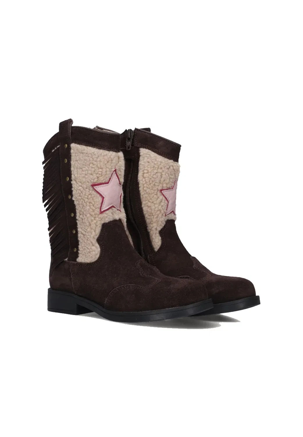 Meisjes Cowboylaarzen nw26w006. - ковбойские/байкерские ботинки Shoesme, Dark Brown Teddy — фото 2