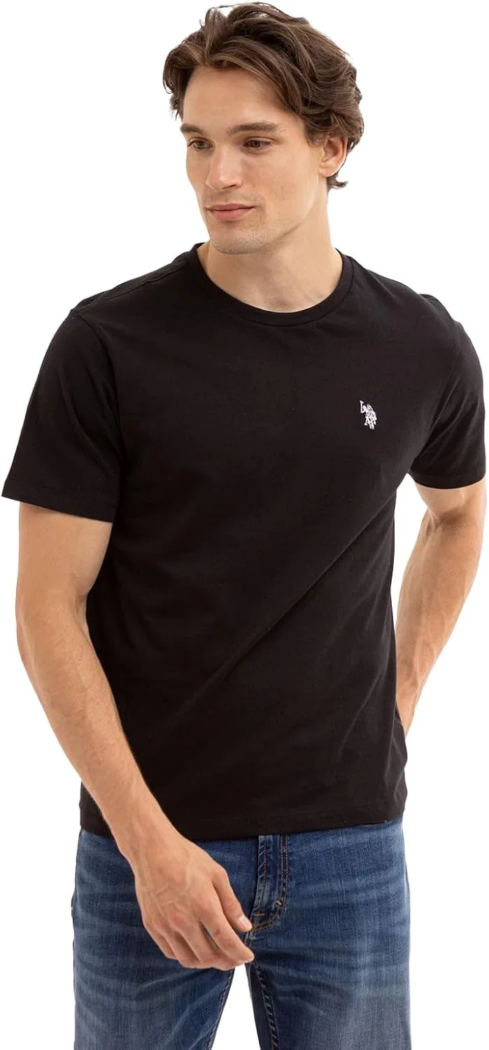 Мужская хлопковая футболка с вышитым логотипом U.S. POLO ASSN., Black — фото 2