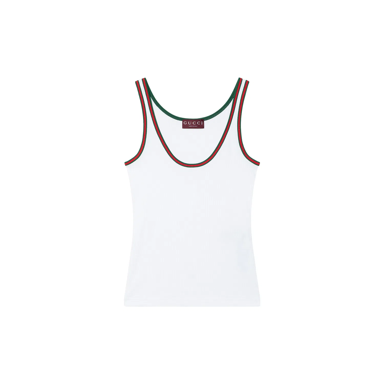 Женский топ на бретелях с ребристой вязкой GUCCI, White