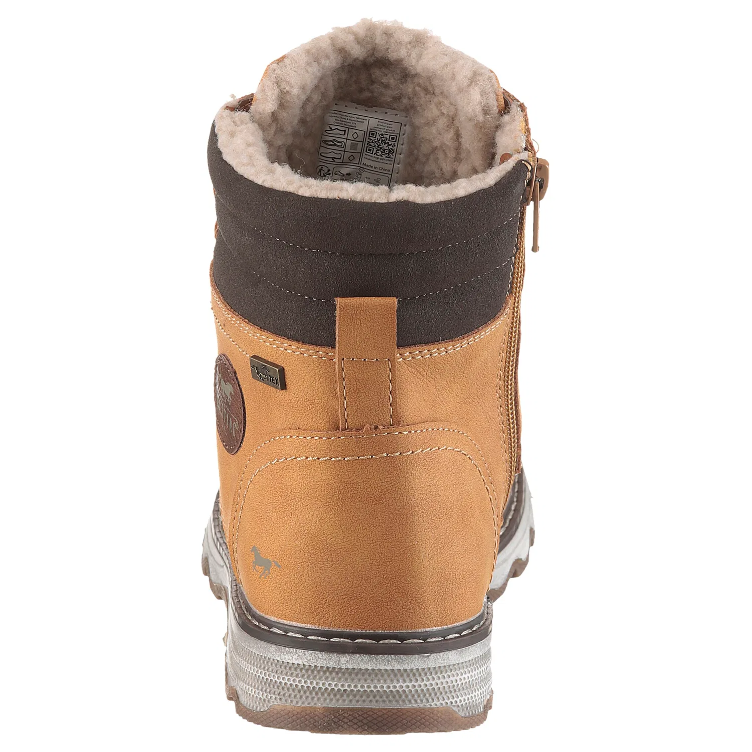Детские зимние ботинки на шнуровке с мембраной Mustang Shoes, Camel — фото 3