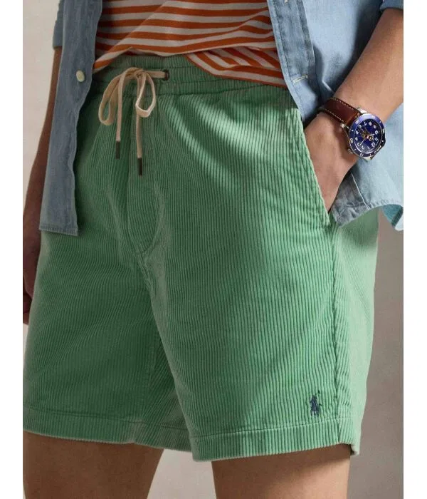 Мужские шорты классические из вельвета Polo Ralph Lauren, зеленый — фото 4