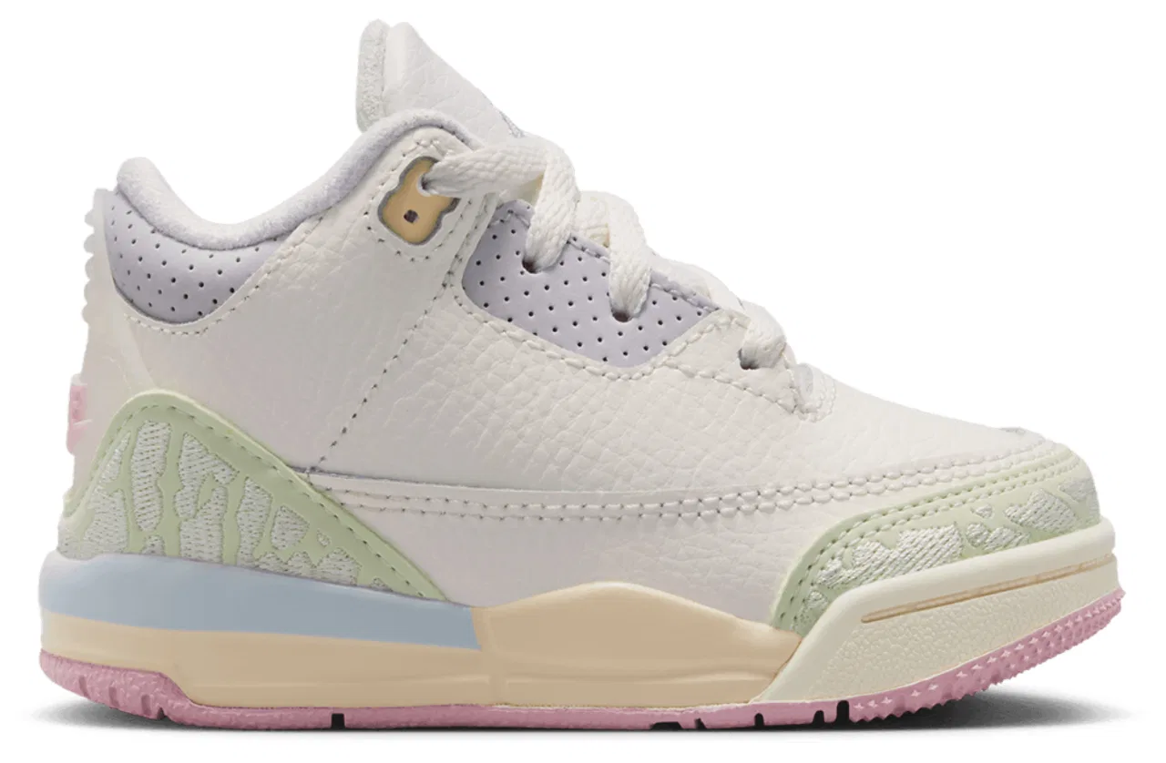 Кроссовки для мальчиков Retro 3 Jordan, белый/розовый/зеленый
