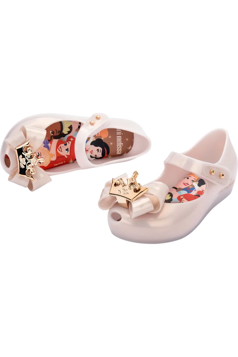 Детские туфли Мэри Джейн с принтом Disney Princess Mini Melissa, Metallic Beige — фото 4