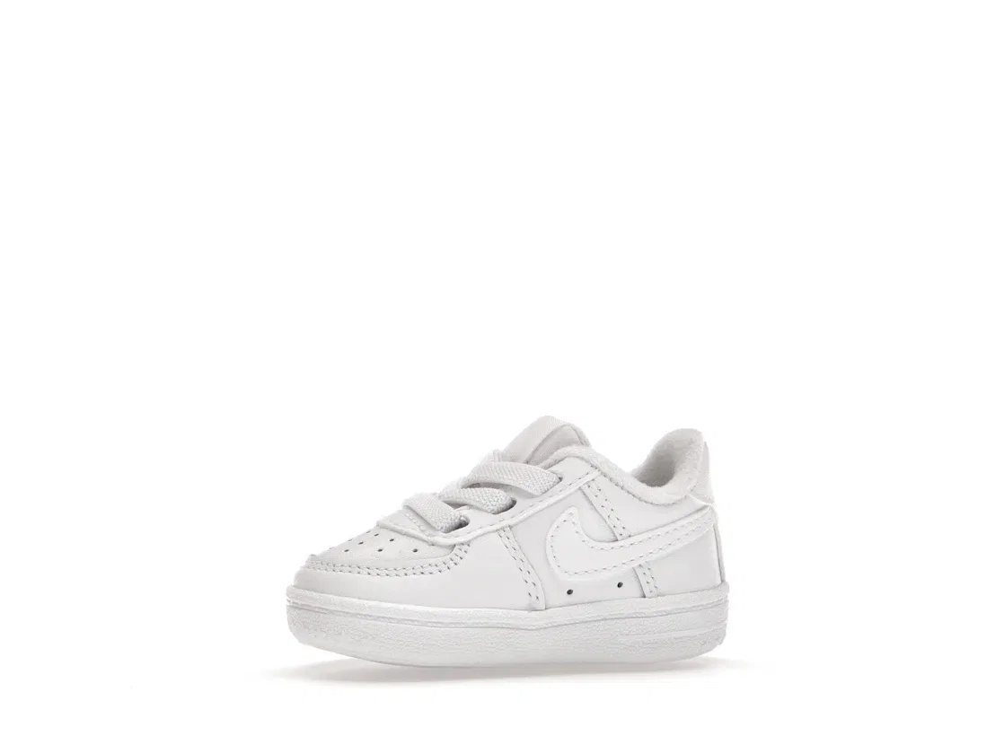 Детские кроссовки с закрытыми носками Nike Air Force 1 Low Crib, White/White — фото 3