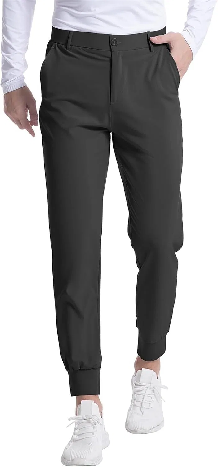 Мужские спортивные брюки Slim Fit с карманами, чёрный