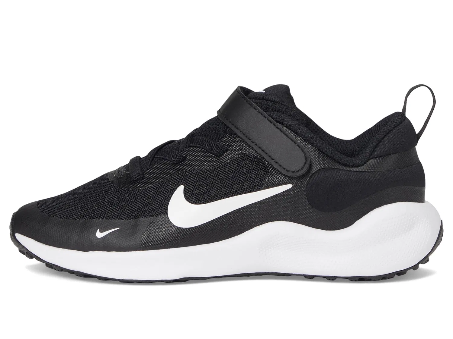 Детские кроссовки для мальчиков на шнуровке NIKE Revolution 7 (Gs) NIKE, White White Black — фото 4