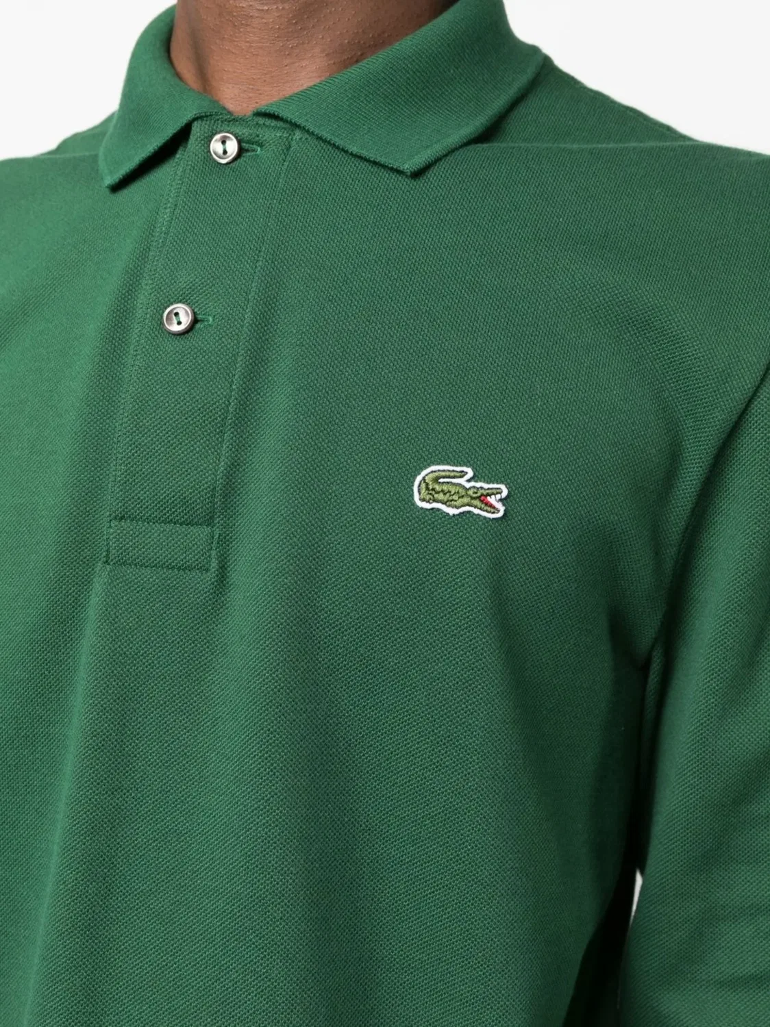 Lacoste Поло зеленое с логотипом — фото 4