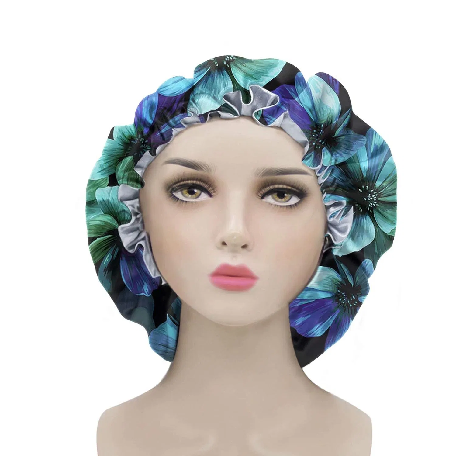 Шапочка для душа Satin Cap, chaqlin, 37x37 см, Blue Floral — фото 3