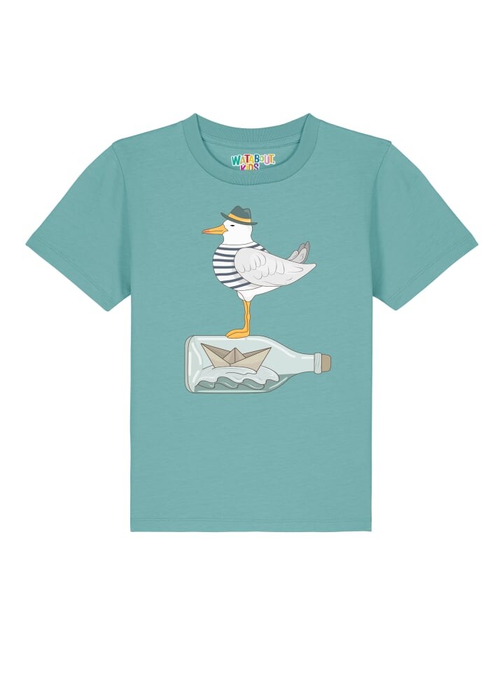 

Футболка wat Apparel, цвет teal monstera