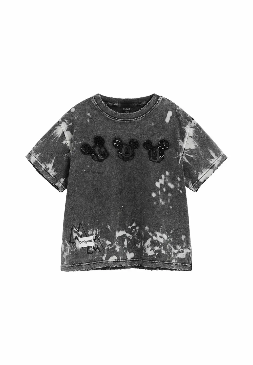 Футболка с принтом Микки Мауса в стиле тай-дай, унисекс Desigual, Black
