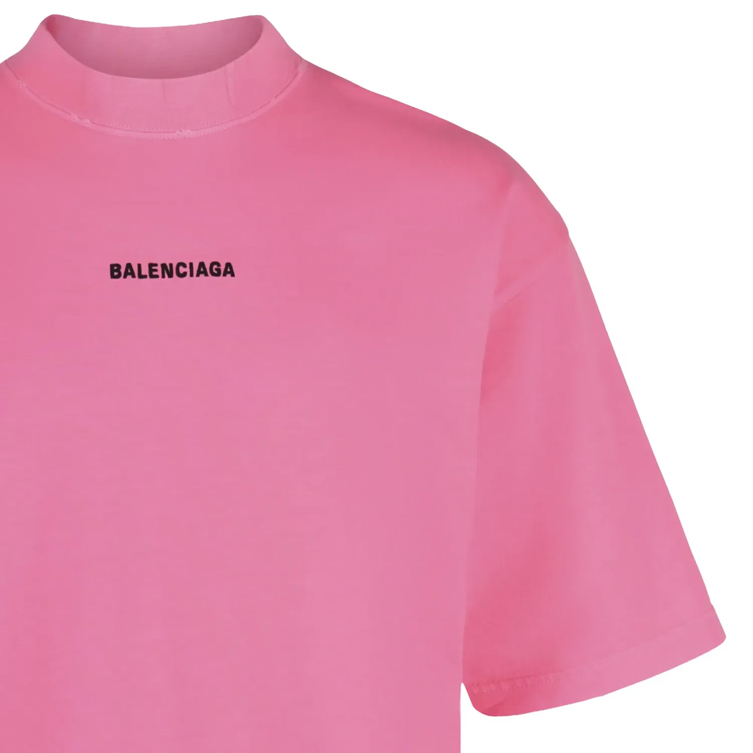Футболка Balenciaga с вышитым логотипом, потертая, розовый — фото 3
