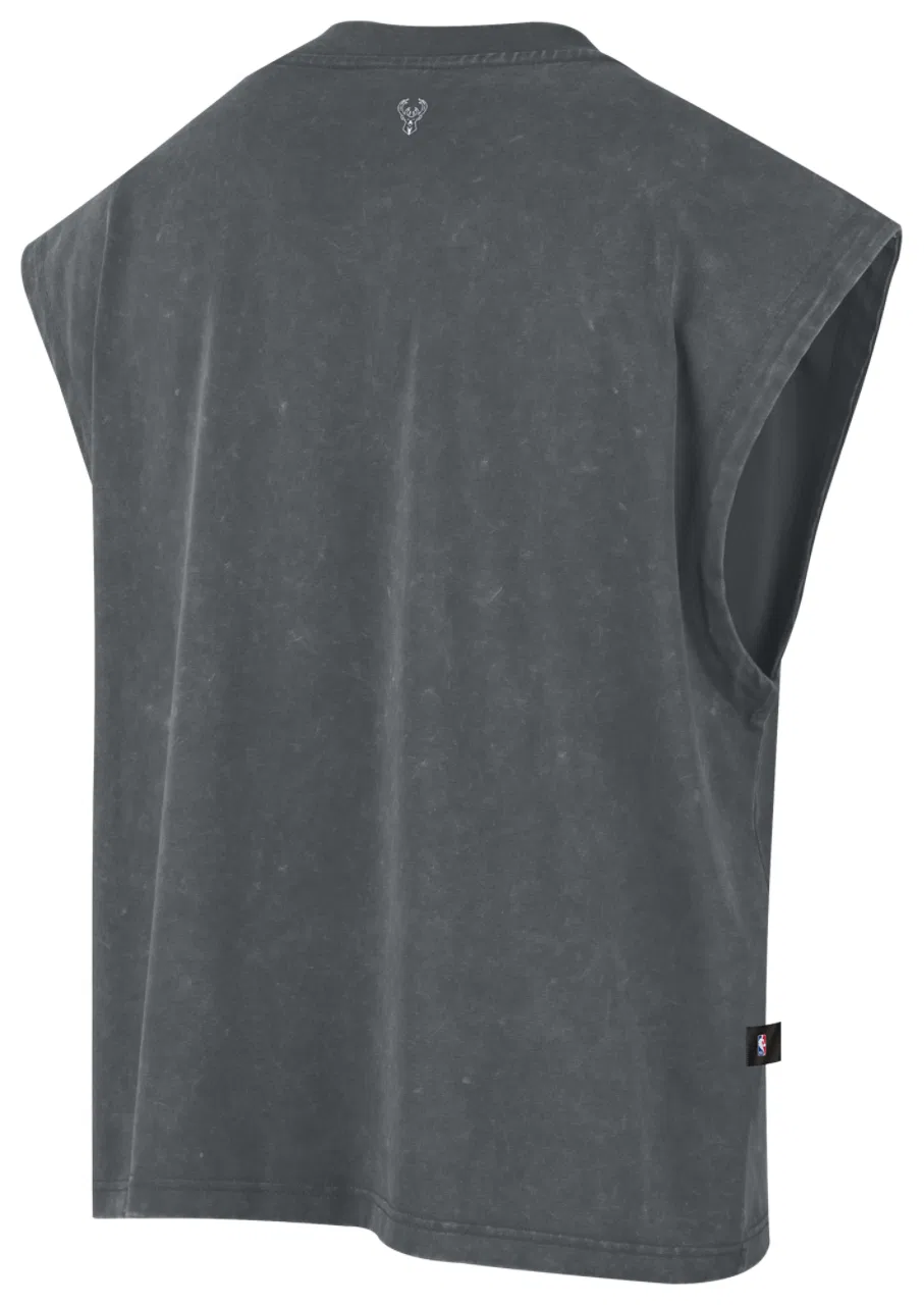 Мужская майка с влагоотводящей технологией Bucks Dri-FIT Icon Top Nike, бело-серый — фото 2