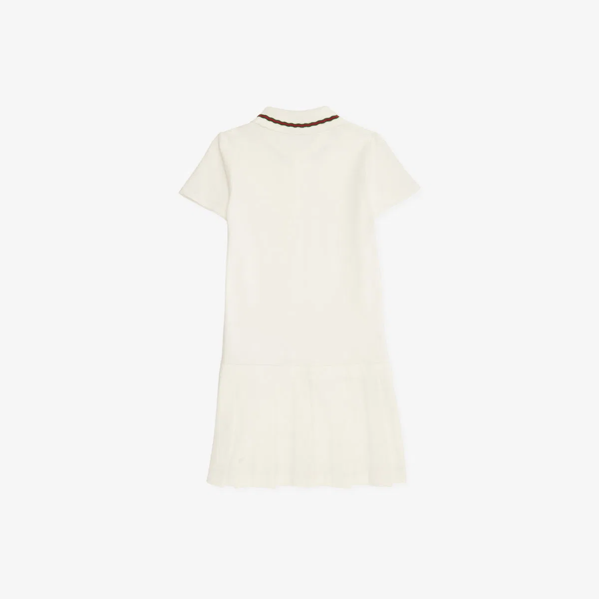 Хлопковое платье-поло с плиссировкой, 4-12 лет Gucci, белый — фото 3