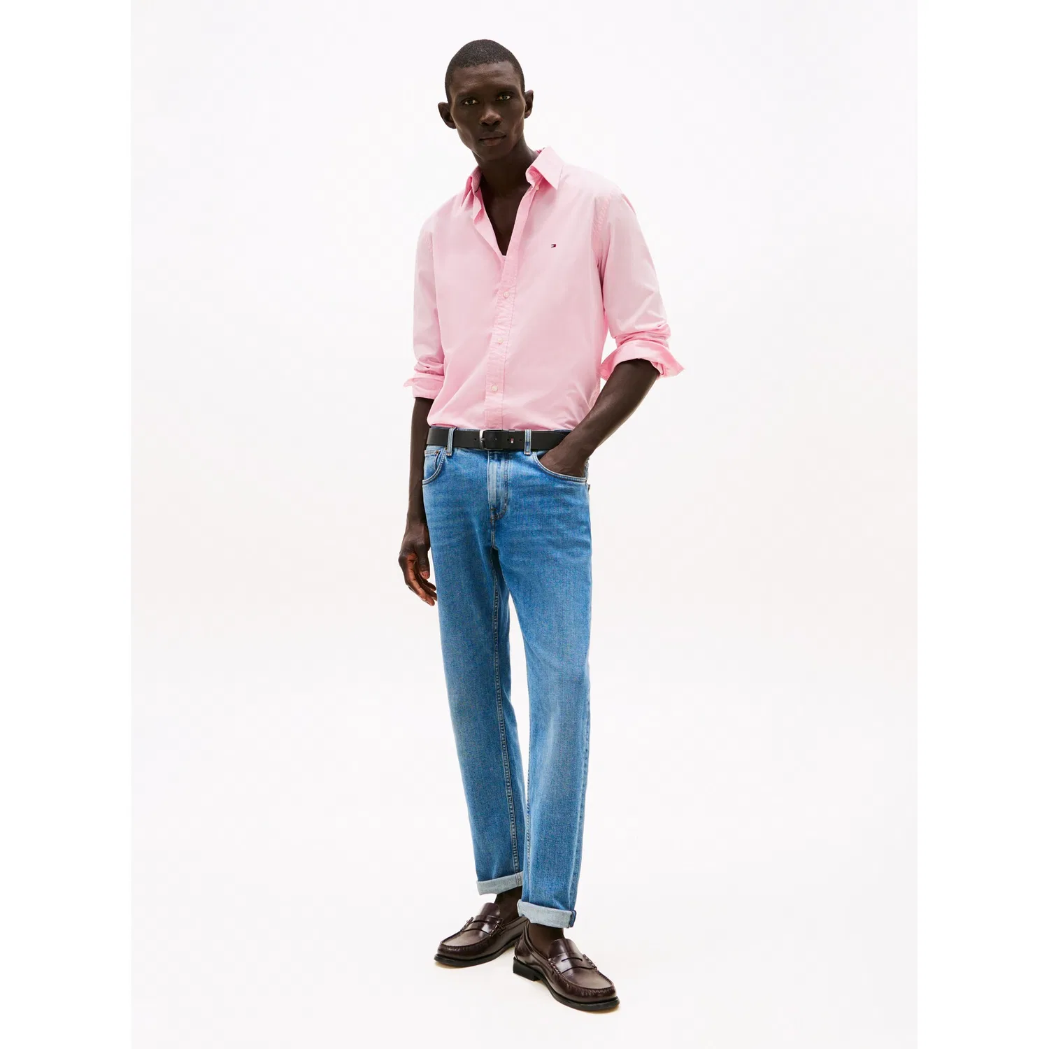 Мужская классическая рубашка из поплина Tommy Hilfiger, Classic Pink — фото 4