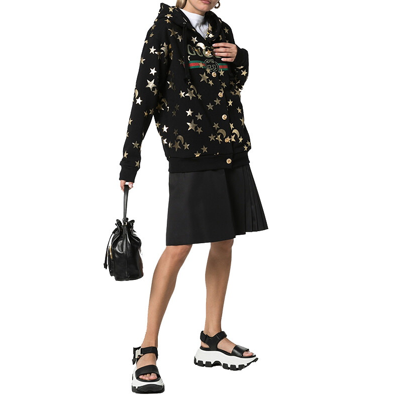 Женская толстовка GUCCI Классическая, из натурального хлопка, черный — фото 3