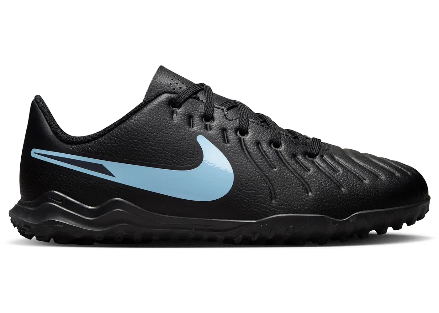 Детские футбольные бутсы с мягким верхом Nike Tiempo Legend 10 Club TF, Black Black