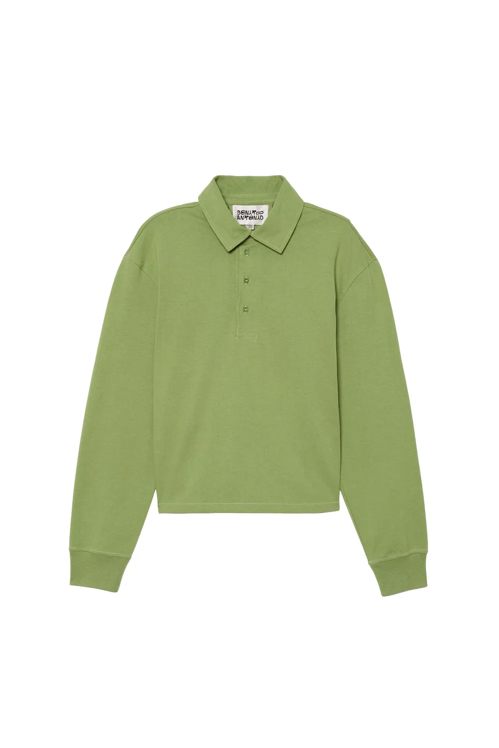 Хлопковая рубашка-поло укороченного кроя ZARA, Lime — фото 3