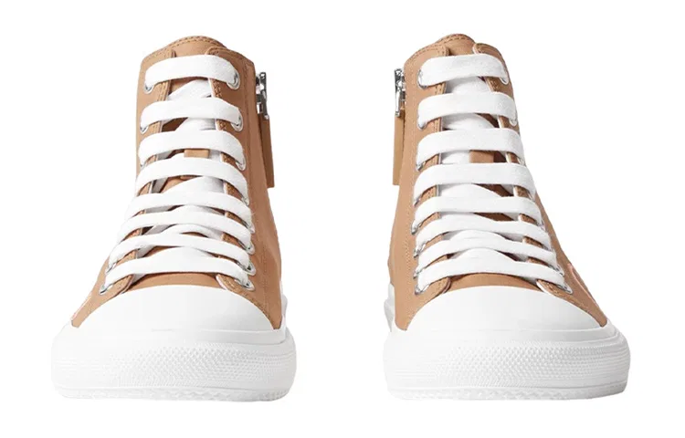 Детские кеды для скейтбординга с принтом Burberry, Light Brown — фото 4