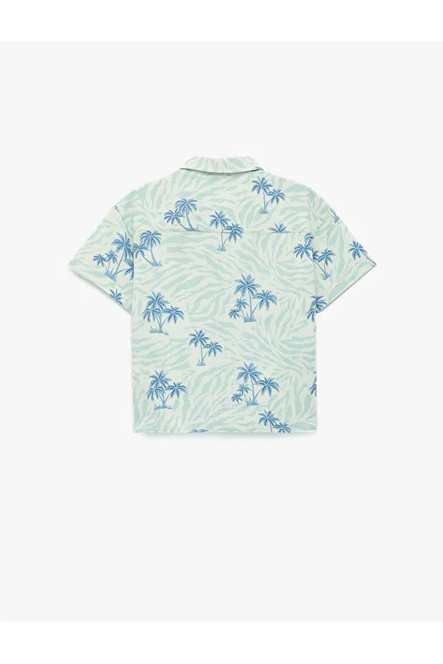Детская рубашка для мальчиков с принтом Koton, Blue Patterned — фото 3
