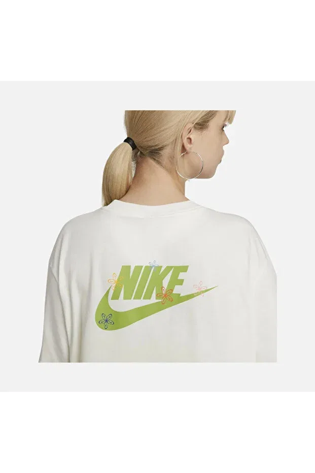 Женская футболка с принтом Nike, Ecru — фото 4