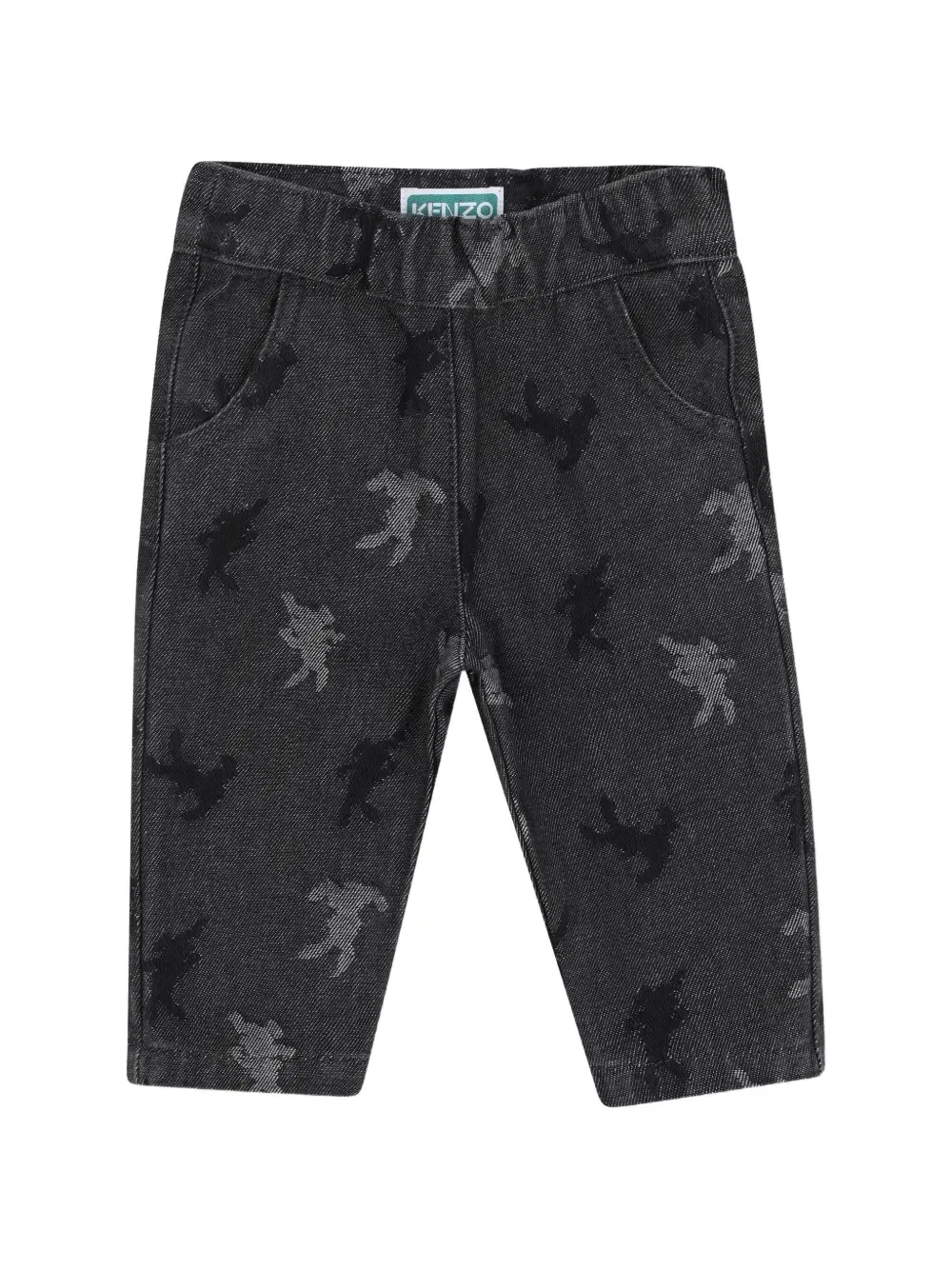 Джинсы с анималистичным узором Kenzo Kids, серый