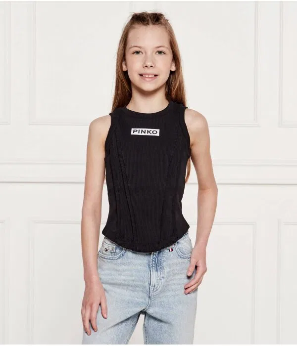 Детский топ для девочек Slim Fit Pinko Up, черный