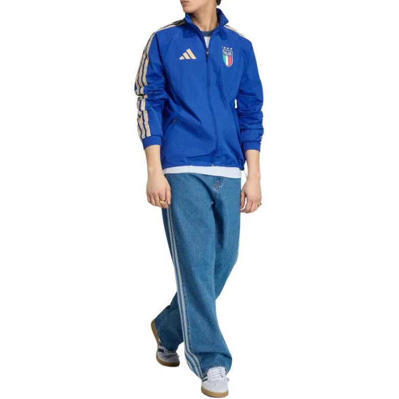 Мужская куртка-футболка с воротником-стойкой Eye-Catching Blue Adidas, Eye-Catching Blue — фото 3