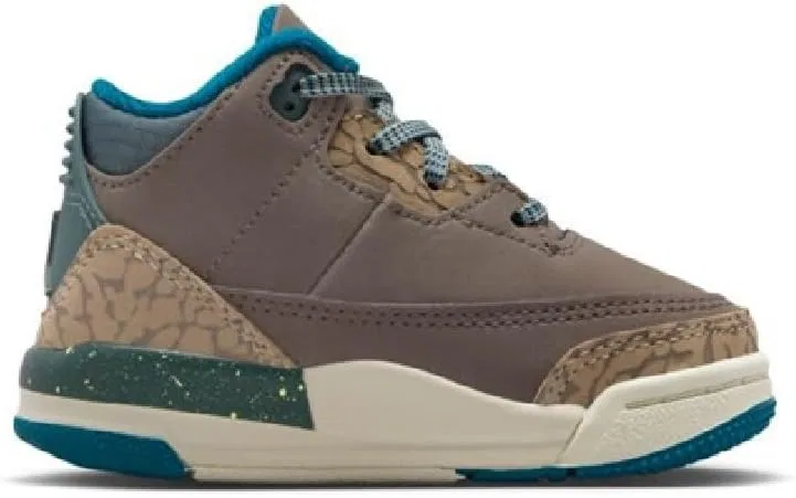 Детские кроссовки для мальчиков Jordan 3 Retro Nike, Olive Grey/Khaki/Sea Glass/Green Abyss — фото 2