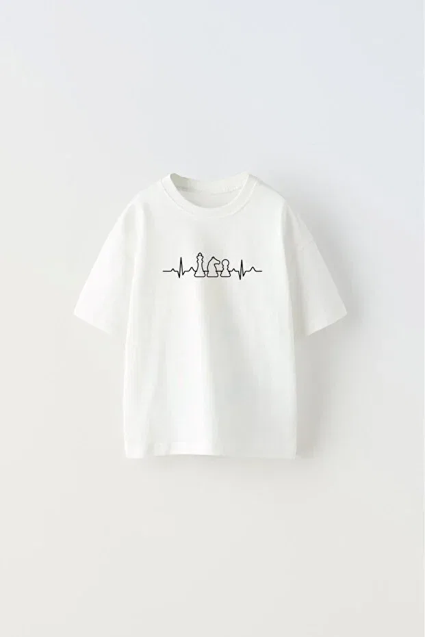 Детская футболка для девочек с принтом Chess Rhythm Design The Champ Clothing, White