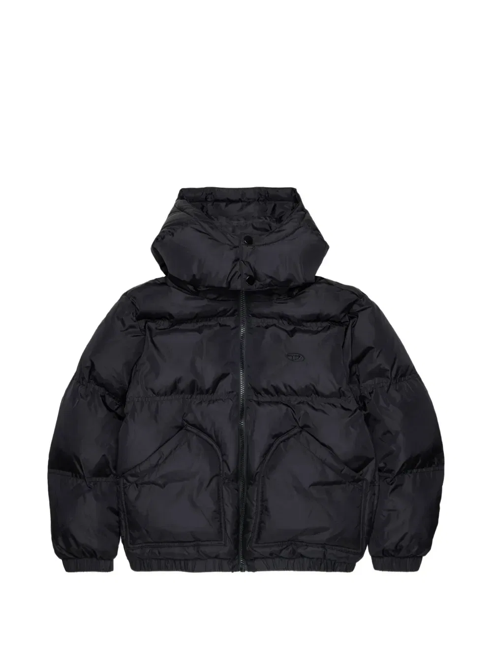 Пуховик с капюшоном Diesel Kids, черный