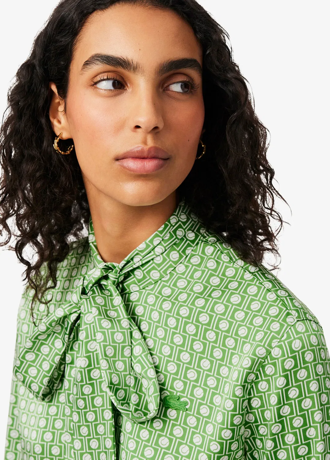 Рубашка женская Lacoste, зеленая — фото 3