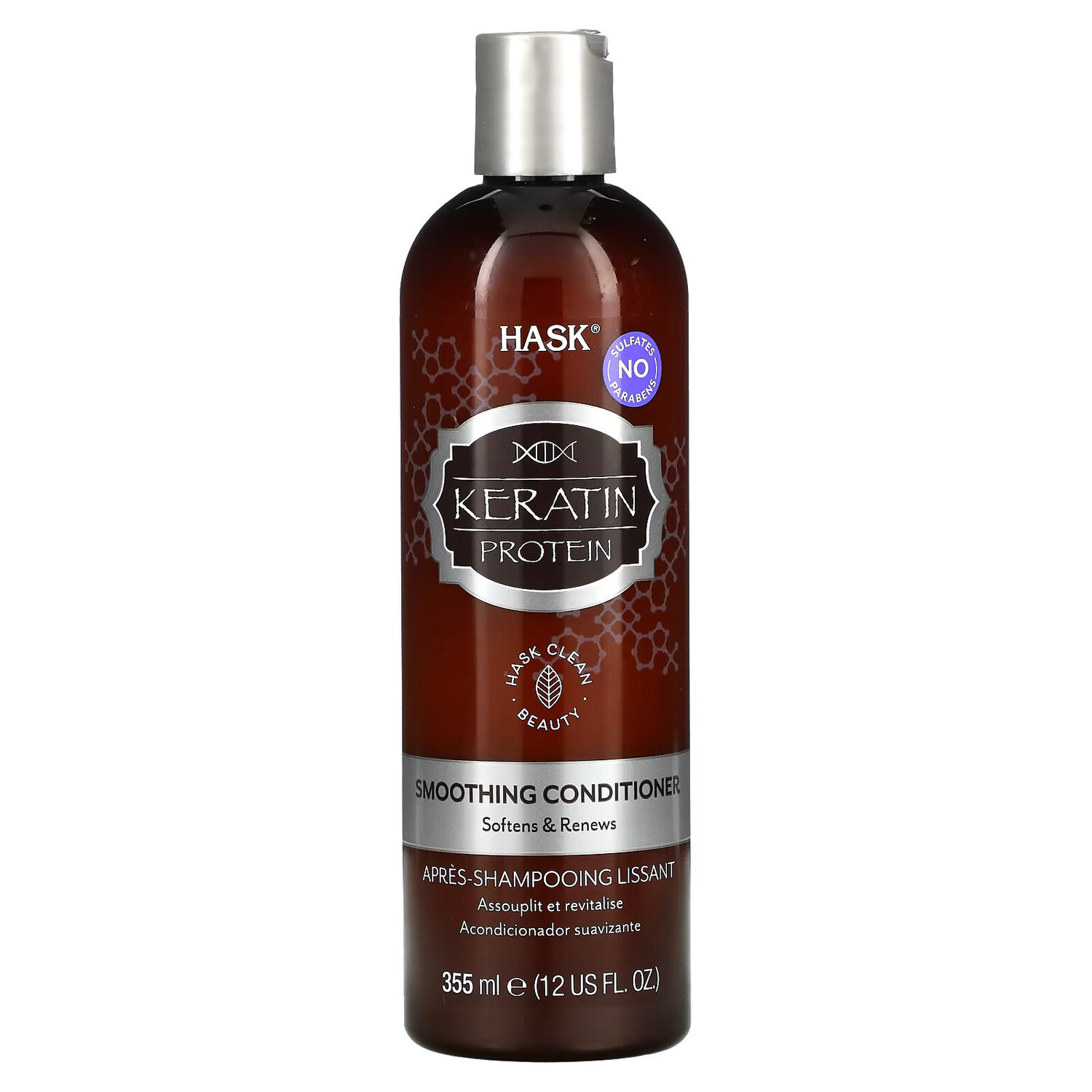 

Hask Beauty, Keratin Protein, Разглаживающий кондиционер, 12 жидких унций (355 мл)